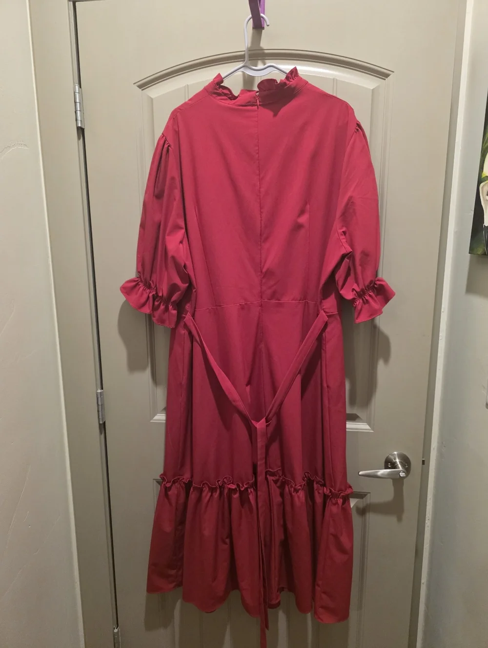 Lively Ghosts Gothic Red Ruffle Midi Dress - Picture 2 of 3